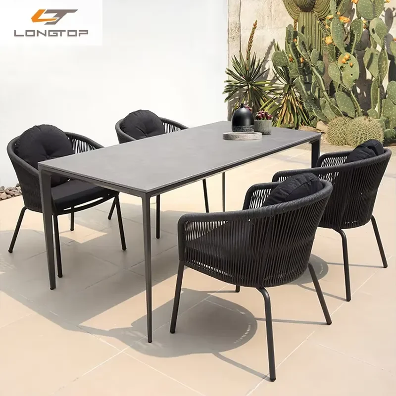 Cheap Garden Outdoor Dining Furniture Poly Rattan Table and Chair Set