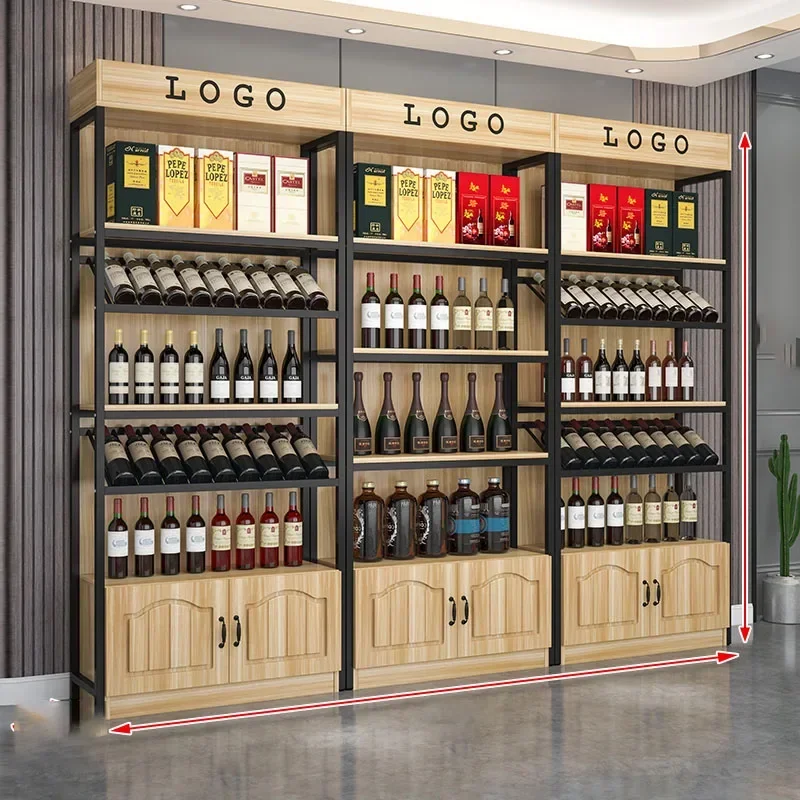 Commercial Cellar Wine Cabinets Traditional Storage Club Display Retail Wine Rack Sets Whisky Adega Barzinho Liquor Furniture