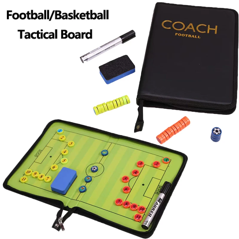 Kit de tablero táctico de fútbol, tablero táctico de fútbol profesional, tablero plegable para entrenador, accesorios de juego de entrenamiento para partido de baloncesto