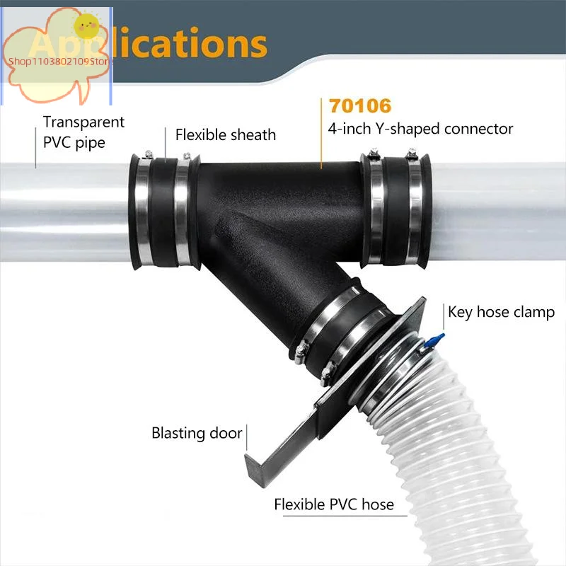【HT】【HT】60mm 75mm Car Air Vent Ducting T Piece Y Branch Pipe Connector Splitter For Webasto Eberspaecher  Parking Heater