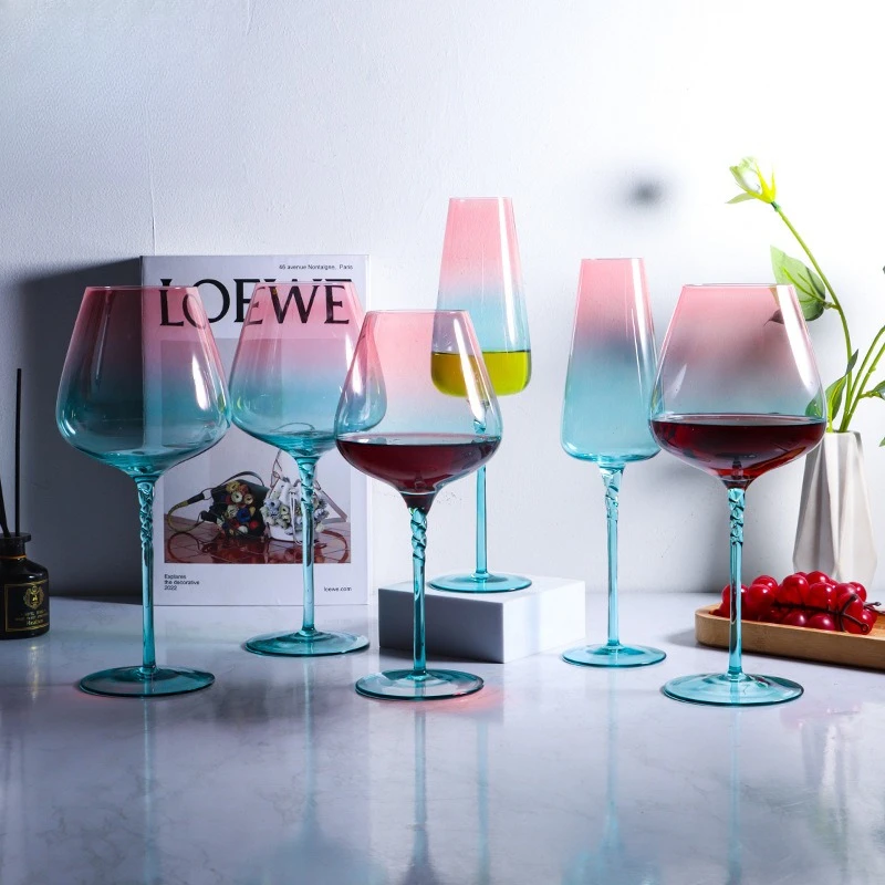 New Crystal Glass Sea Moon Red Wine Champagne Glasses Set of 2 Elegant Highball Gift Box Luxury Home Use