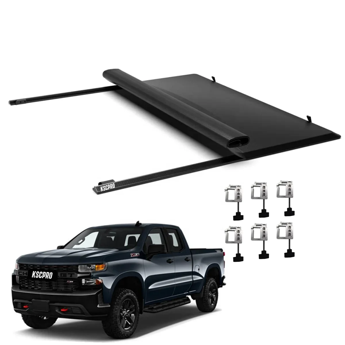 

Soft Roll Up Truck Bed Tonneau Cover For Chevy Silverado /GMC Sierra
