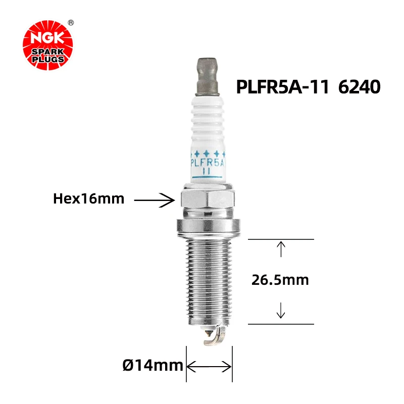 NGK Auto dual Platinum spark plug PLFR5A-11 6240 is suitable for some Toyota Tealana models（4PCS)