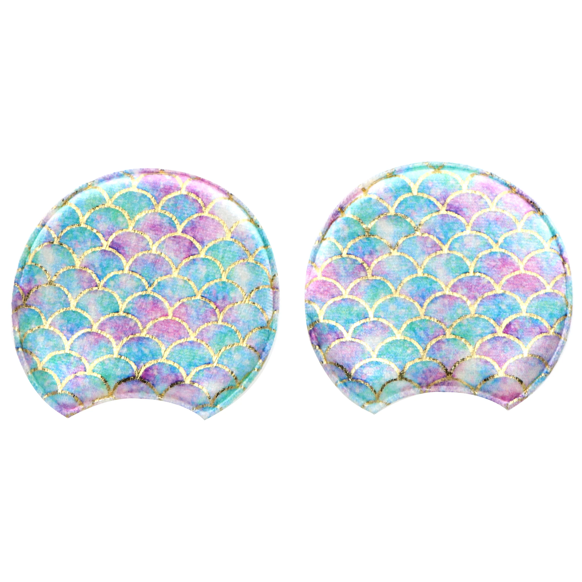 Fish scale pattern flocking hot stamping ear accessories DIY women's hair accessories flower accessories