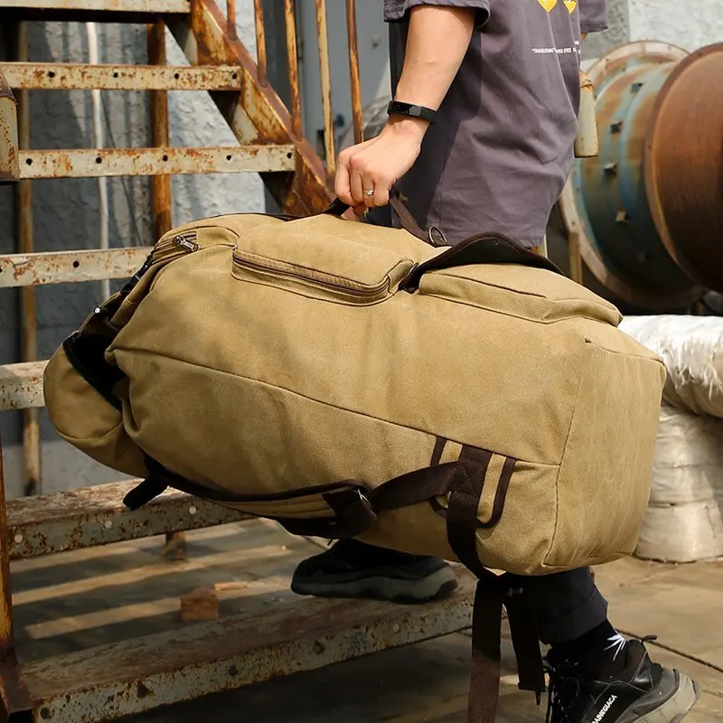 100 Liter dicker Canvas-Rucksack für Freizeit reisen Herren Hochleistungs-Bergsteiger-Sport gepäck rucksack kann Decken halten