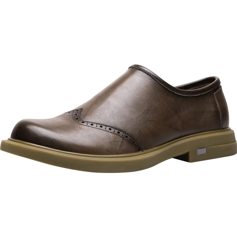 

Mens Breathable Shoes Fashion Spring Autumn Winter Cowhide Designer Shoes Casual Shoes Flats British Retro Men Luxury Sneakers