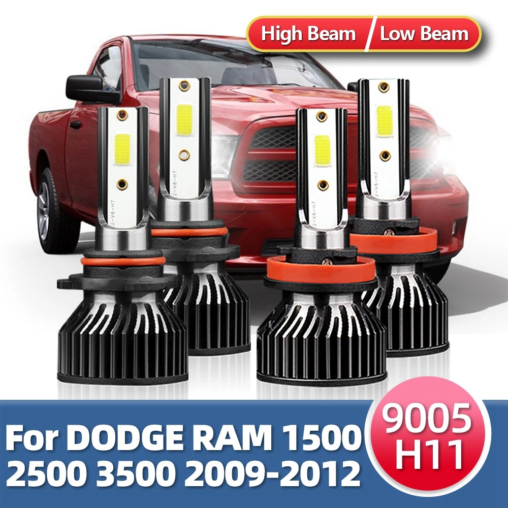 Bright Headlight LED 72W 6000K Headlamp Auto Bulbs 9600LM Turbo 12V Luces For Dodge RAM 3500 2500 1500 Year 2009 2010 2011 2012