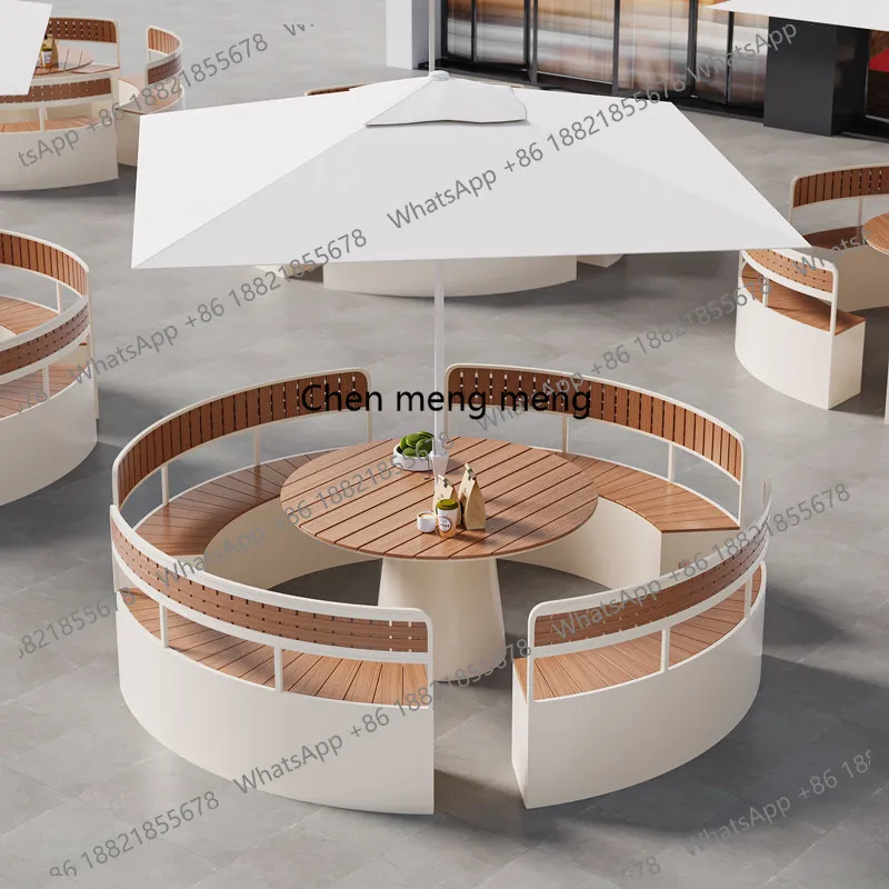 

Outdoor courtyard round table, open-air table and chair combination outdoor, balcony waterproof and sunscreen, leisure