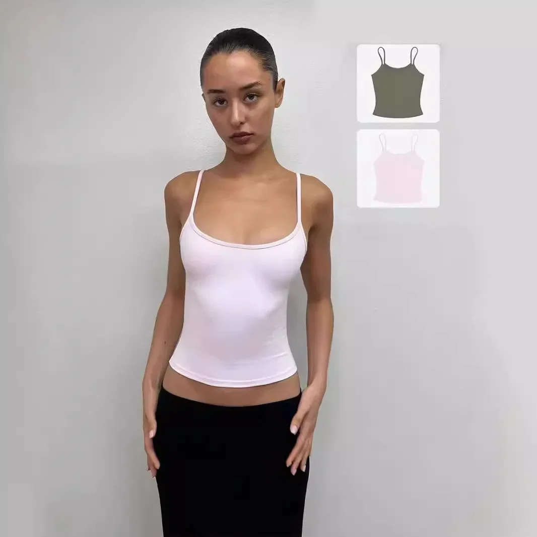 Tankair estilo americano Sexy Fitness deporte chaleco suave y flexible verano encaje sin espalda sin tirantes camiseta sin mangas de China continental