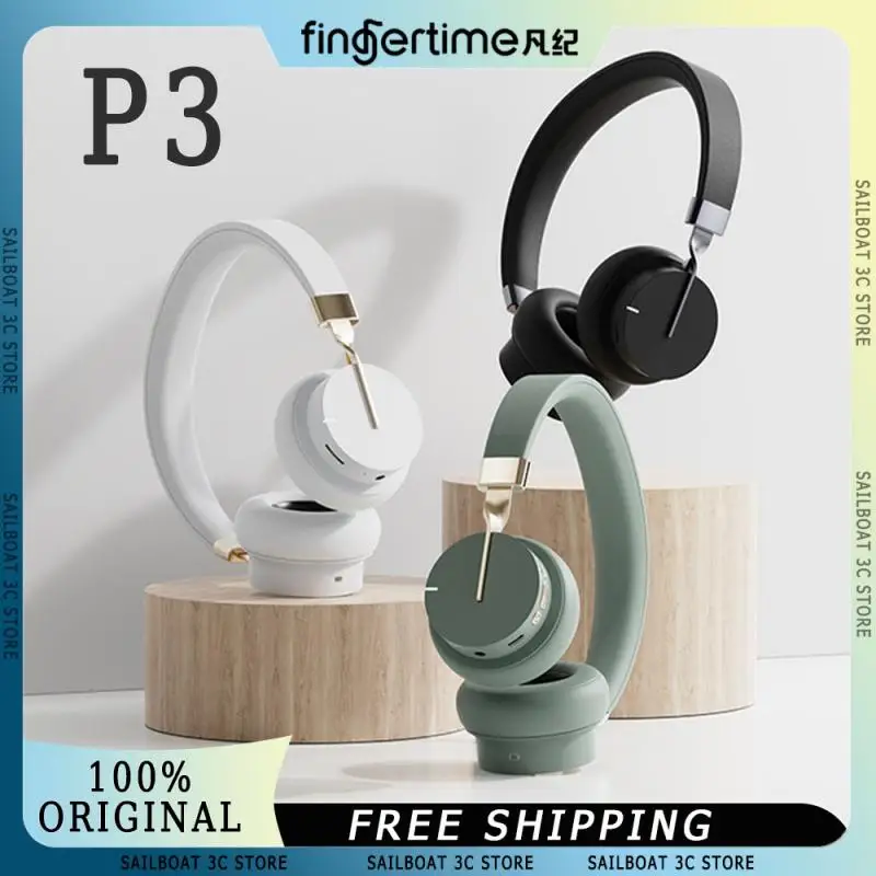 FINGERTIME P3 Wireless Bluetooth Headphone With Mic Active Noise Reduction Long Battery Life Lightweight Gamer Earphones Custom