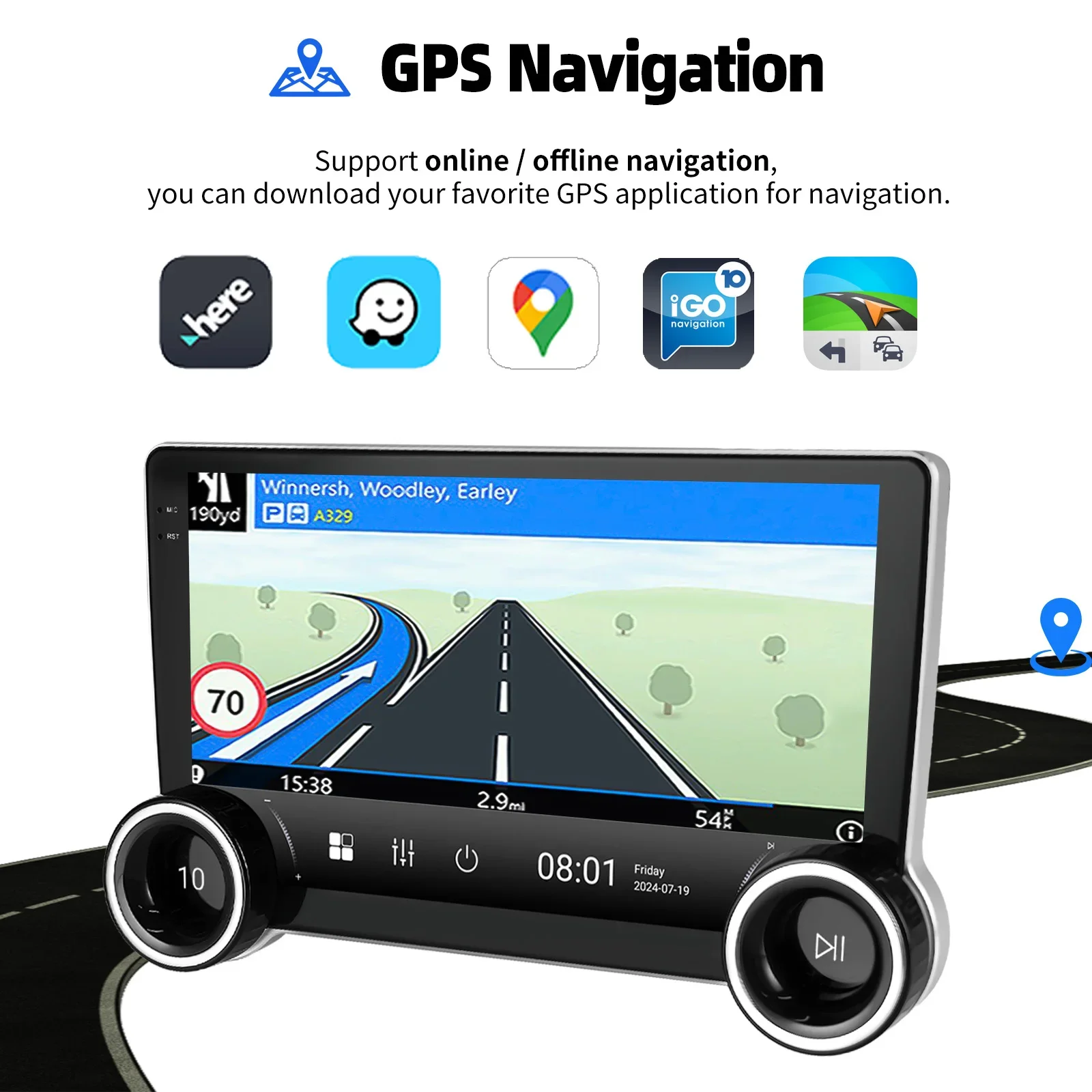 ESSGOO 10'' 32/64G Android 15 Autoradio Für Seat Ibiza 6J 2009-13 Carplay Android Auto GPS Navi WIFI BT FM RDS Mit Doppel Knopf – Detail 9
