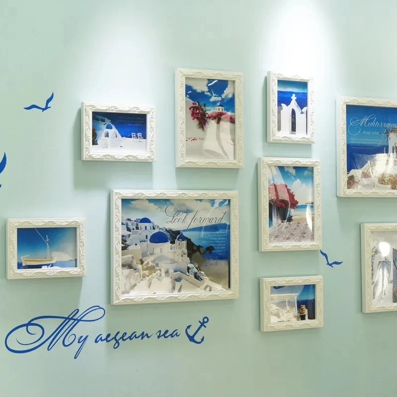 11 Frames Nordic Style Living Room Decoration Picture Frame Sofa TV Background Wall Hanging Painting Combination Photo Frame