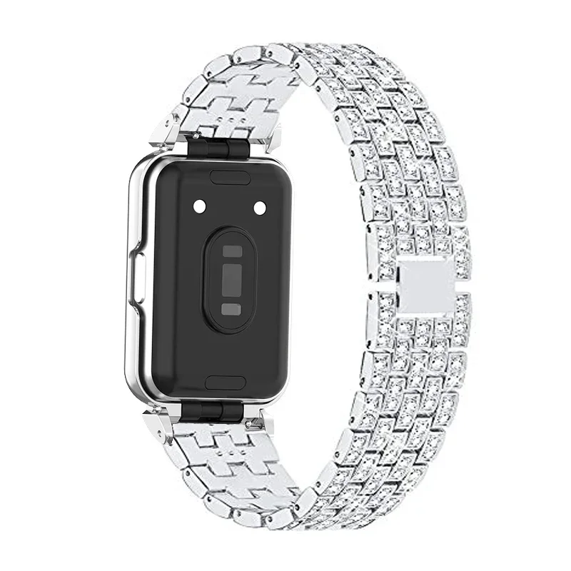 Diamond Bracelet for Samsung Galaxy Fit 3 Metal Strap Case Protector for samsung galaxy fit 3 Watchband Protective Shell Cover