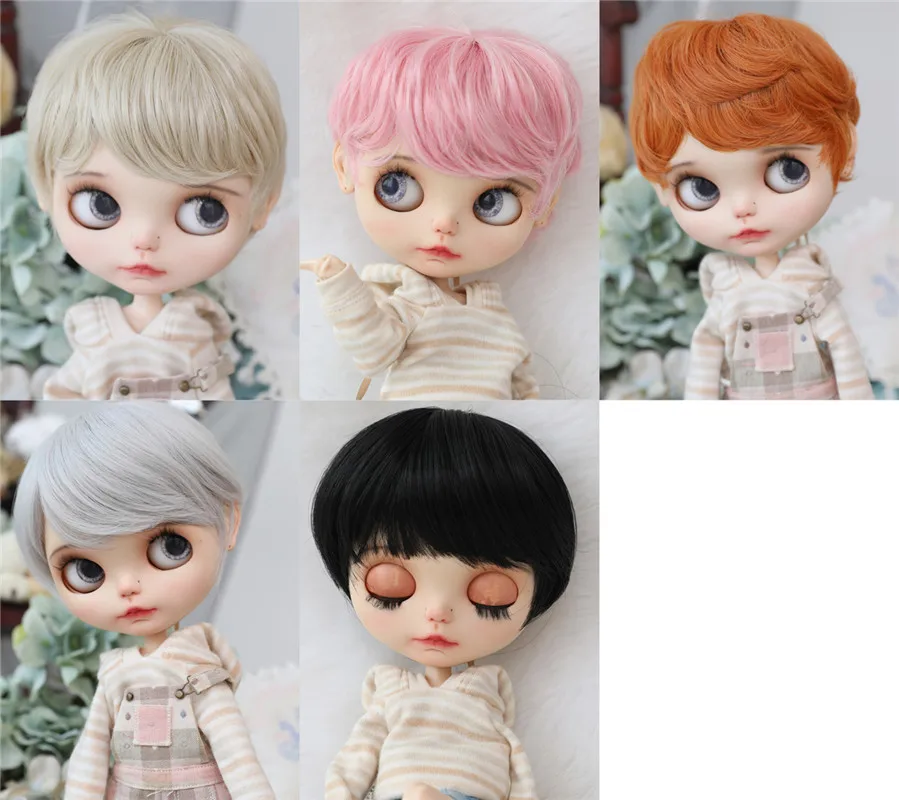 Blythe Little Doll Wig Short Hair Collection High Temperature Silk Hair Bjd Wig  Doll Accessories