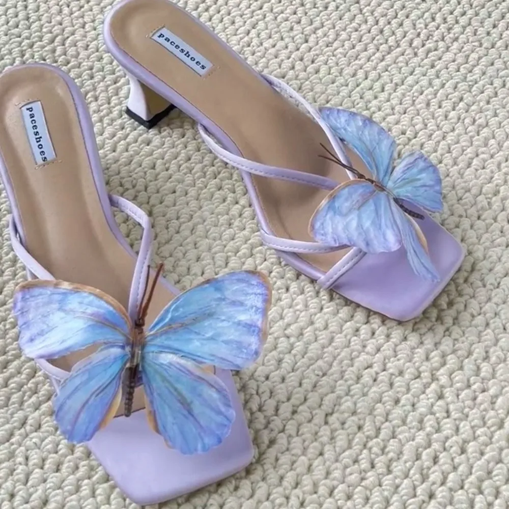 1 Pair Simulation Coloful Thai Fairy Butterfly Flower Shoe Buckles Butterfly Orchid Personalized Design Simulation Buckles Decor
