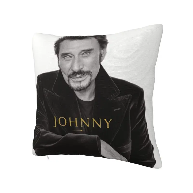 French Rock Johnny Hallyday Cushion Covers France Singer Velvet Luxury Pillow Cases Home Decoration