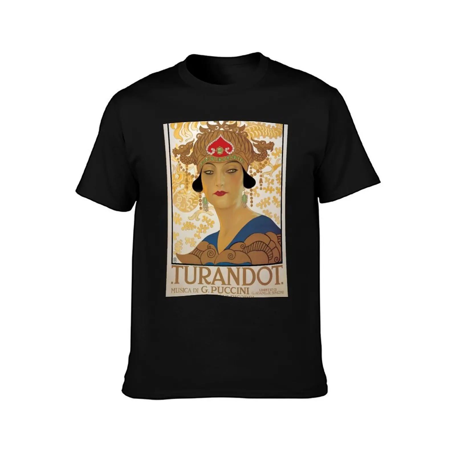 Old opera poster Puccini, Turandot -Puccini Turandot Vintage Opera Poster T-Shirt croswit shirt man Clothing mens white t shirts