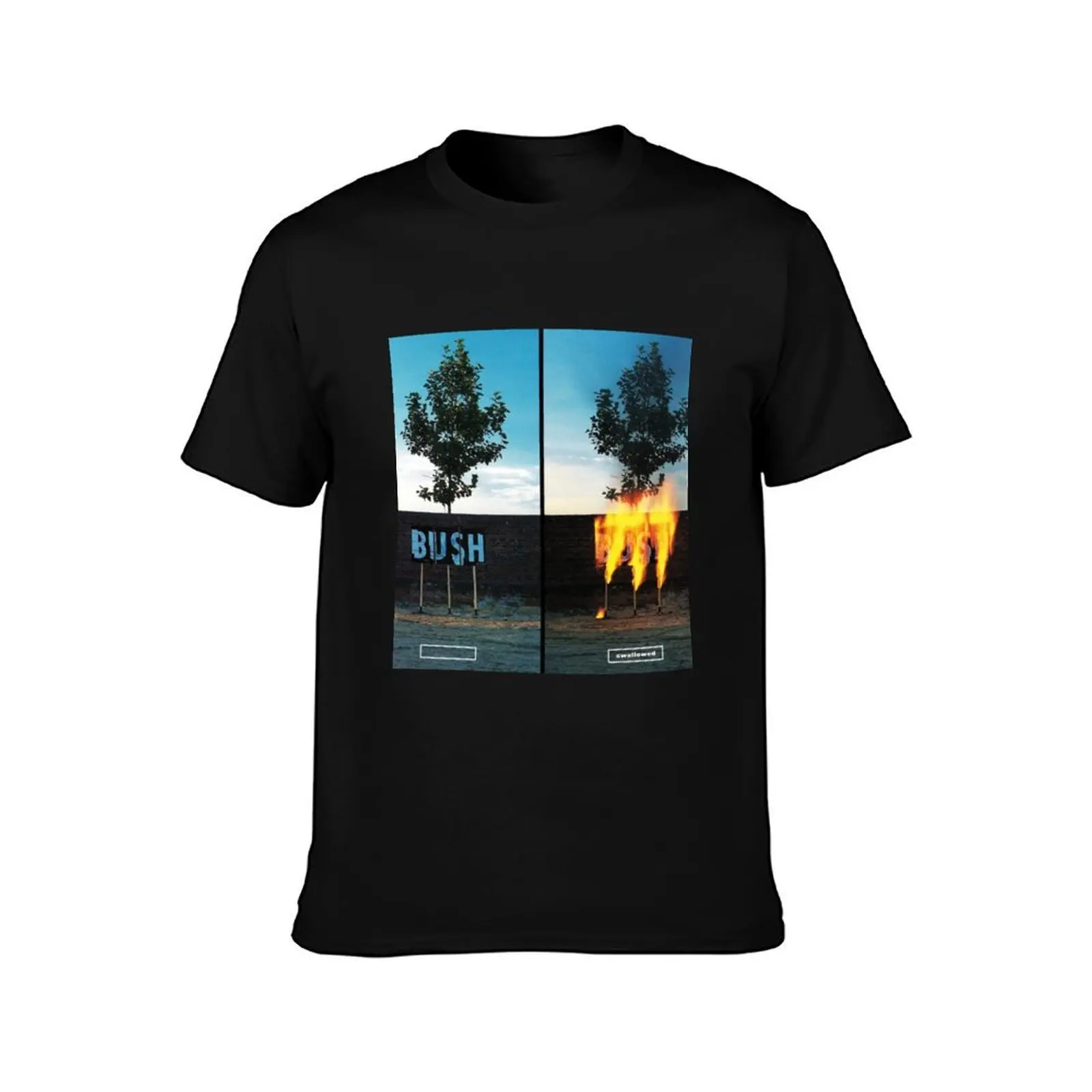 Swallowed T-Shirt, Summer Casual Cotton Tee, Oversized Streetwear Tops, Vintage Graphic Print, Loose Fit Short Sleeve