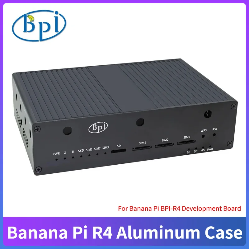 

Banana Pi BPI-R4 Case Aluminum alloy Shell Black Metal Protective Box for BPI-R4 Development Board