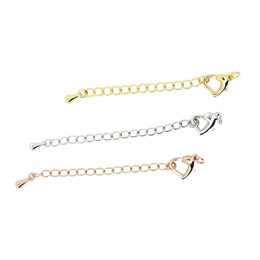 

3Pcs Lobster Clasp Extender Chain Shiny Plated Surfaces Necklace Bracelet Extension Chain Jewelry Making Findings Silver 18K