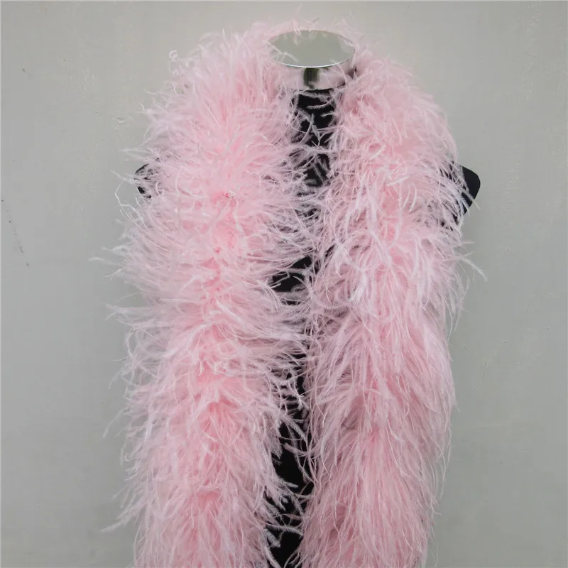 

YY-tesco 2 Meters fluffy Pink ostrich feather boa skirt Costumes/Trim for Party/Shawl/Craft feather boa in wedding decorations