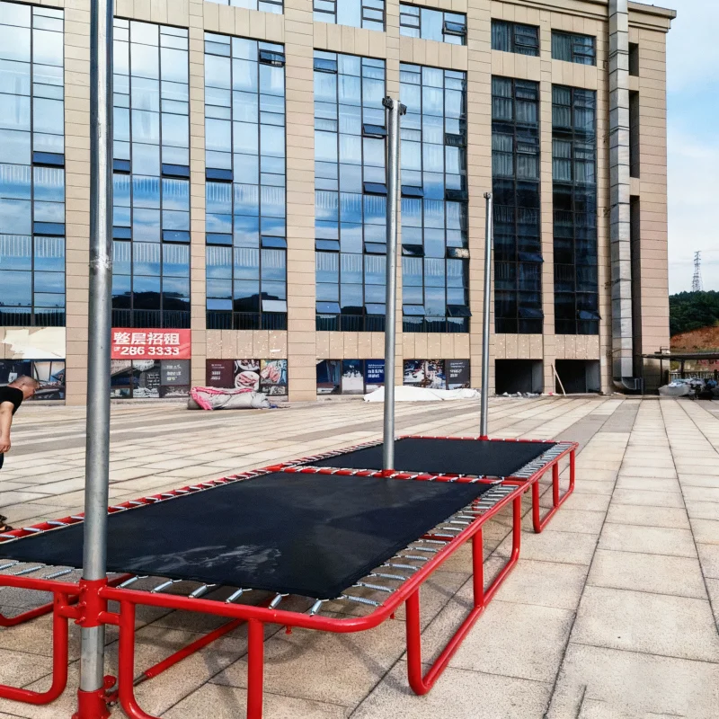 High Quality Single Person Bungee Jumping Trampoline Springs Commercial Rental Outdoor Trampoline for Kids Steel Metal Highpromo