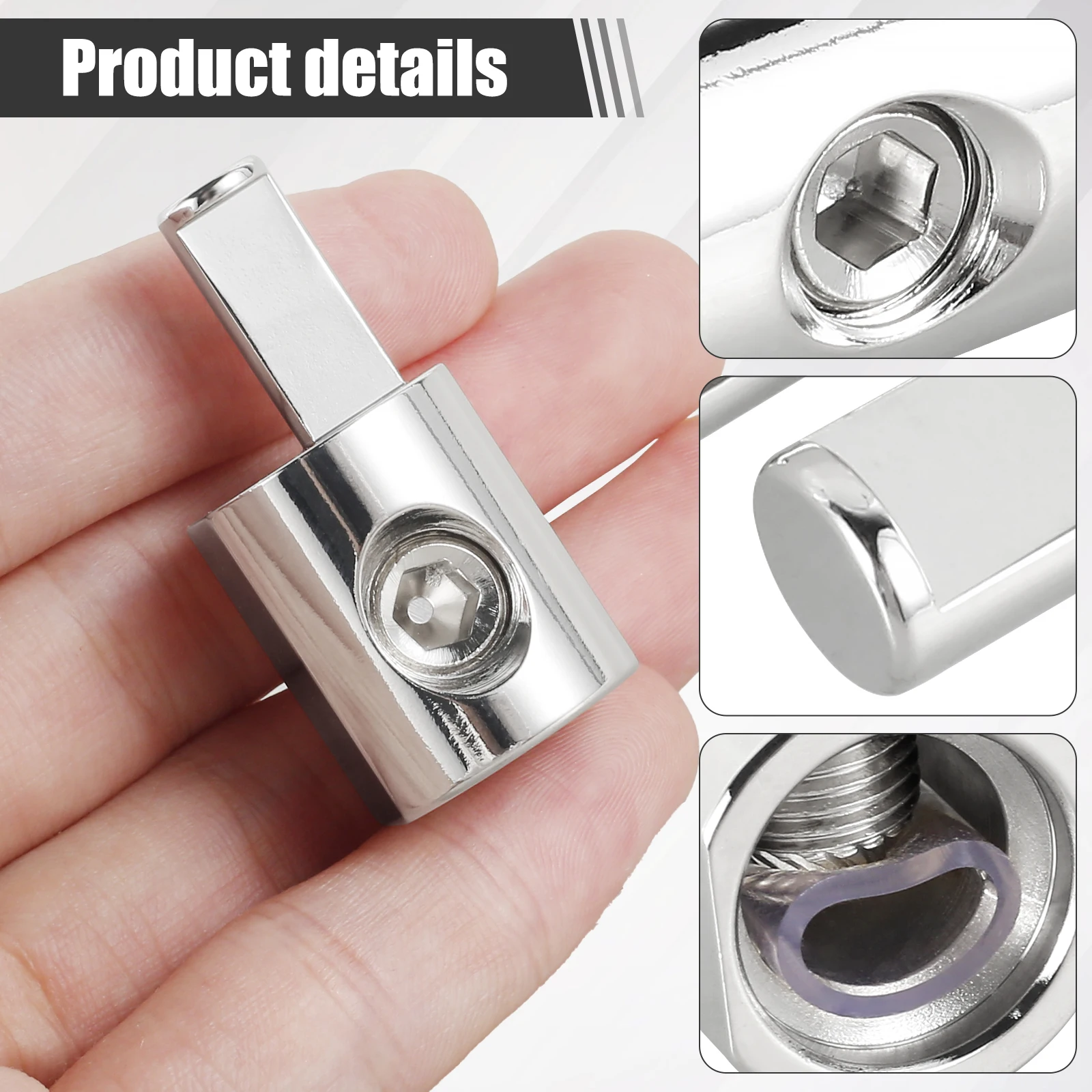2PCS Amp Input Reducer Metal Nickel-Plated 6061 Aluminum Power Ground Wire Reducer 1/0 AWG to 4 AWG Premium Car Stereo Audio