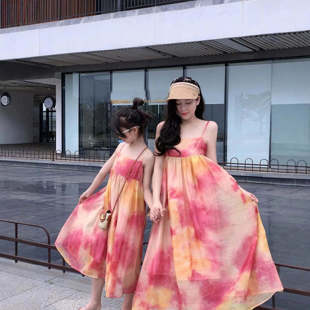 

Summer 2025 Mother Daughter Matching Cute Dress Loose Fit for Toddler and Women Vacation Outfits