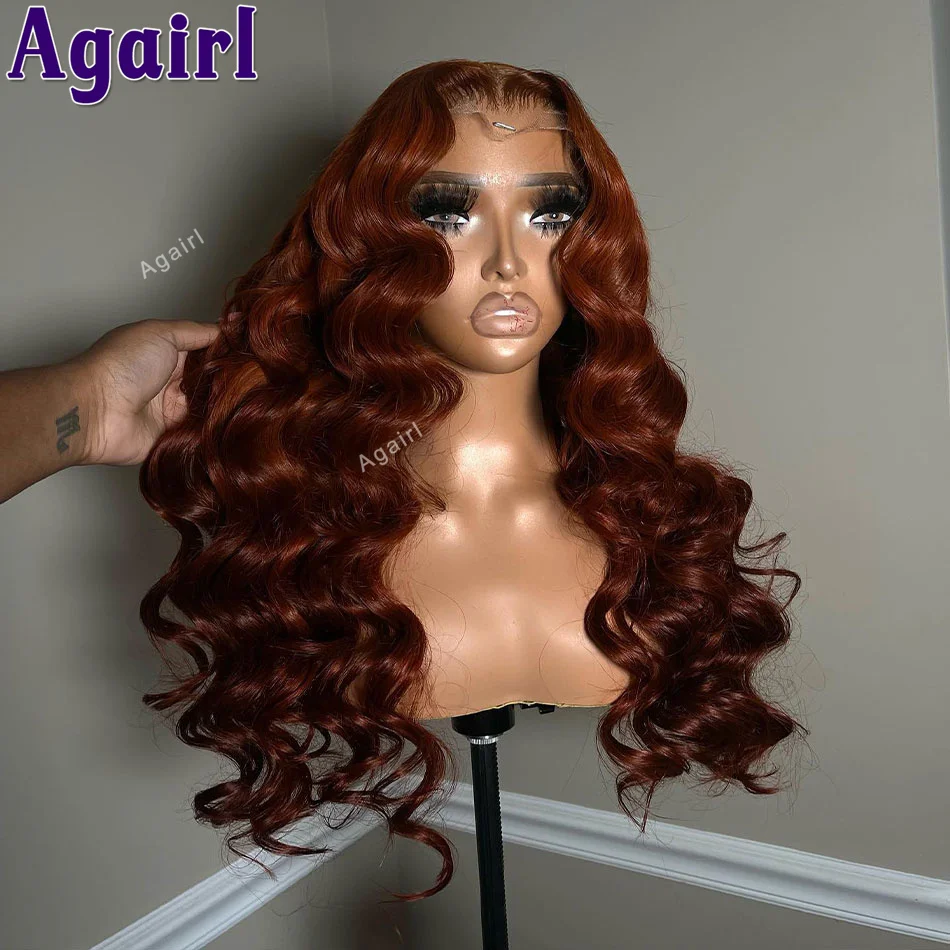 13x6 Ginger Brown 200% Density Loose Wave Lace Frontal Wigs Human Hair Pre Plucked Ready Go 13x4 6x4 Lace Front Wigs for Women