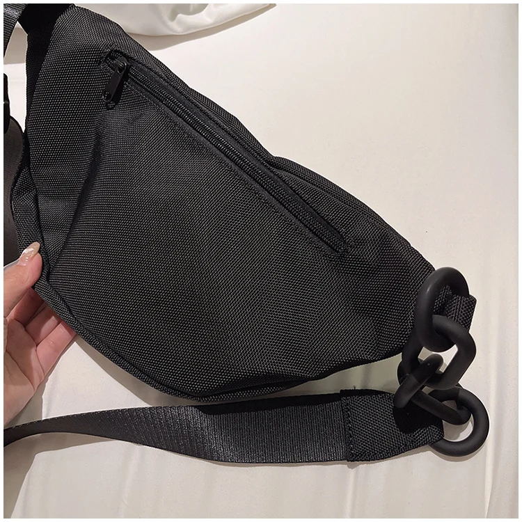 Nylon sports breathable Waist Bag for Women Waist Packs Black Trend Cross Body Bag Large Fanny Pack for female phone wallet