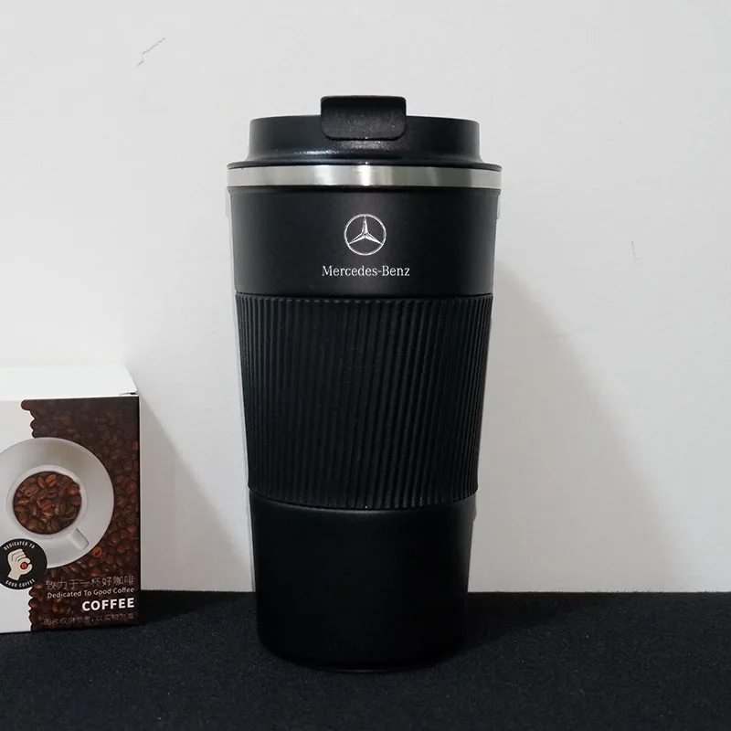 Stainless Steel Coffee Thermos Mug For Mercedes Benz W203 W204 W205 W210 CLS CLA CLK SLK GLK Car Vacuum Flask Travel Thermal Cup