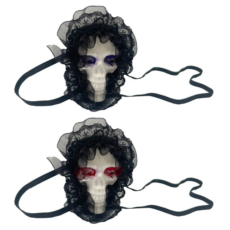 

Gothic Girls Lace Skeleton Eyepatch Lolita Eye Patch Blindfold Cosplay Party Eye Mask for Halloween Costumes Lazy Eye