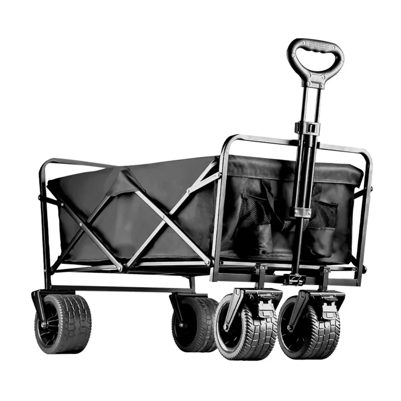 Heavy Duty Utility Wagon For Camping Garden And Shopping Folding Wagon Foldable Beach Trolley