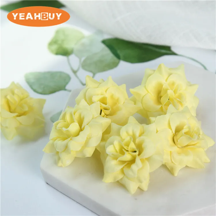 100pcs 26Colors Silk Rose Flower Heads Home Simulation Flower Wedding Decor For Scrapbooking Handicraft Festival Decoration