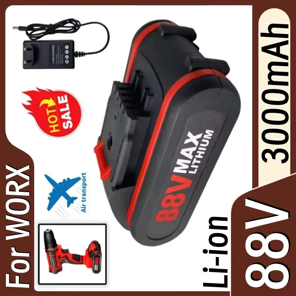 

88V Rechargeable Lithium Ion Battery for Electric Saw Wrench Cordless Reciprocating Saw for 21V 36VF 48VF 88VF Worx Battery