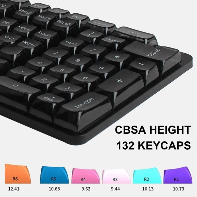

K43B Transform Your Keyboard 132 Set of Clear Ice Crystal Keycaps for Enhanced Visual Appeal Keycaps