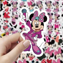 60 sztuk Disney Cartoon Minnie Mouse naklejki śliczne zabawki dla dzieci Notebook telefon lodówka rower deskorolka naklejki ścienne wodoodporne Graffiti