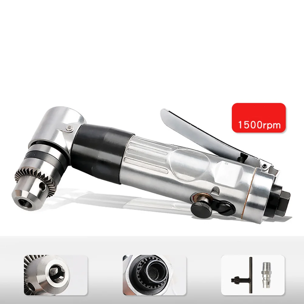 1Pc 90 Degree Right Angle Pneumatic Air Drill Reversible Elbow Drilling Tool For Construction And Metal Working Alloy Body
