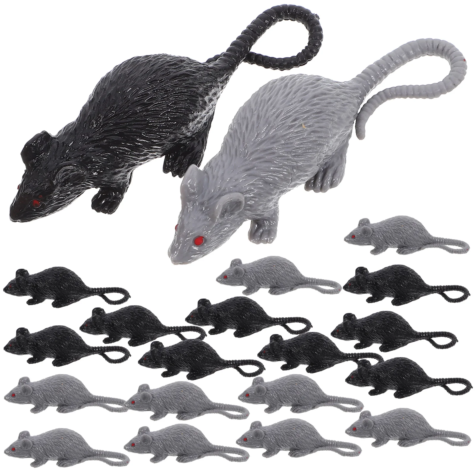 

20 Pcs Simulation Mouse Model Halloween Simulated Rats Decor Spooky Toy Prank Plastic Fake