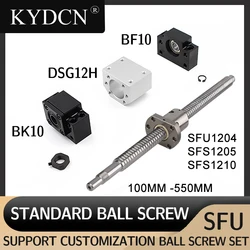 SFU1204, 1205,1210,BKBF10 Suporte de montagem do motorParafuso de esferas laminadas para CNC Router, 250mm a ,16mm, Ne