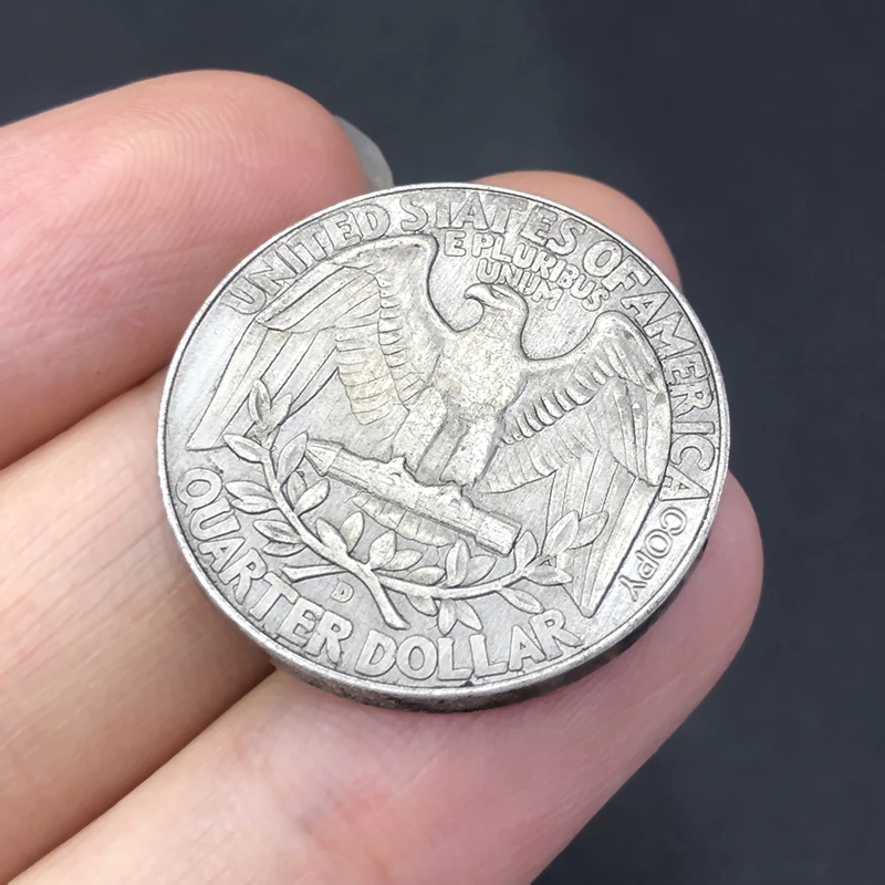 عملة تذكارية للديكور المنزلي ، نسخة طبق الأصل بالدولار ، نقود قديمة ، طراز عتيق ، قلادة ، دلاية ، مجوهرات ، تذكارية ، ربع دولار ، منزل #4
