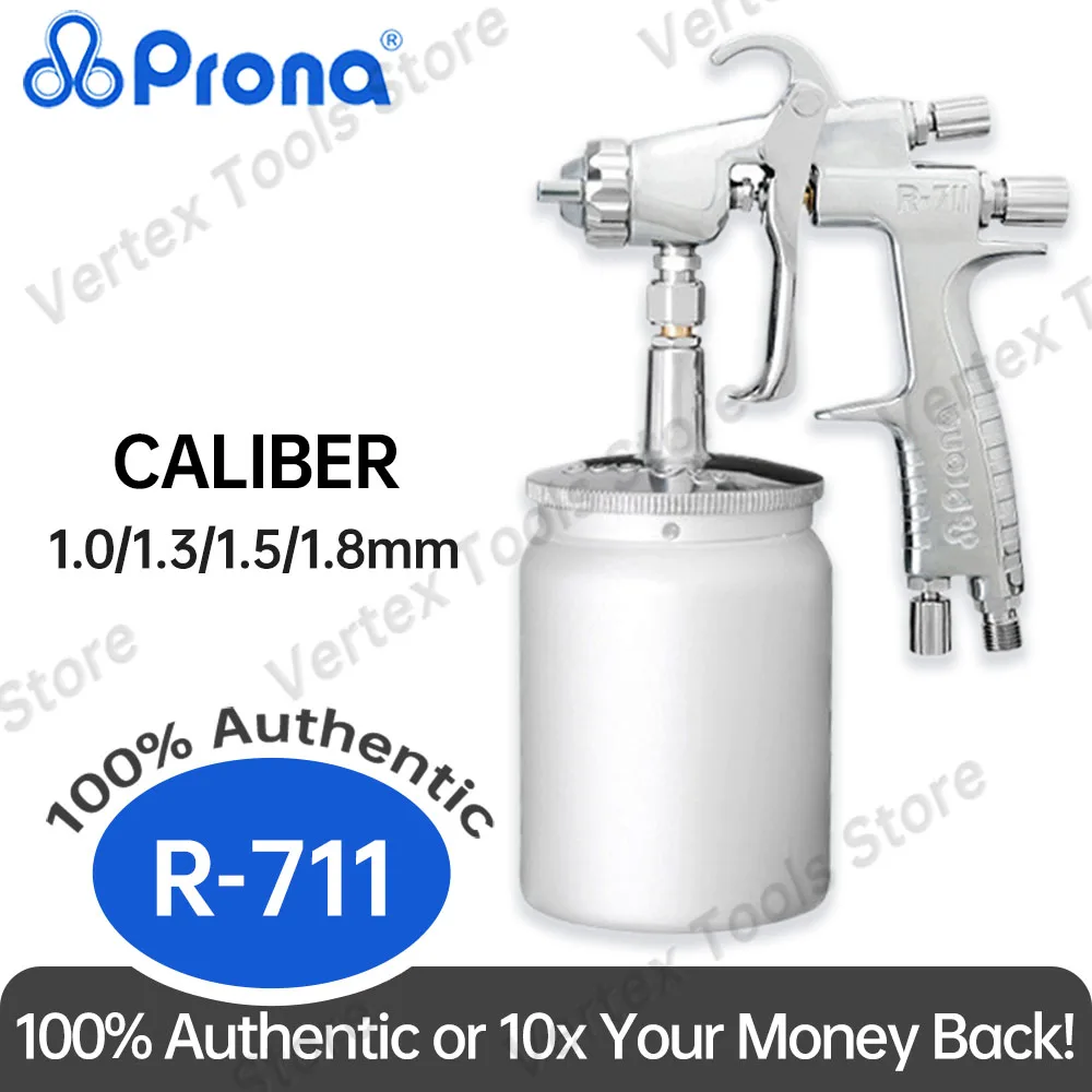 Prona R-711 Suction Paint Spray Gun Industrial Hardware Topcoat Sprayer for Auto Body Paint Wood Furniture Workshop Fast Ship