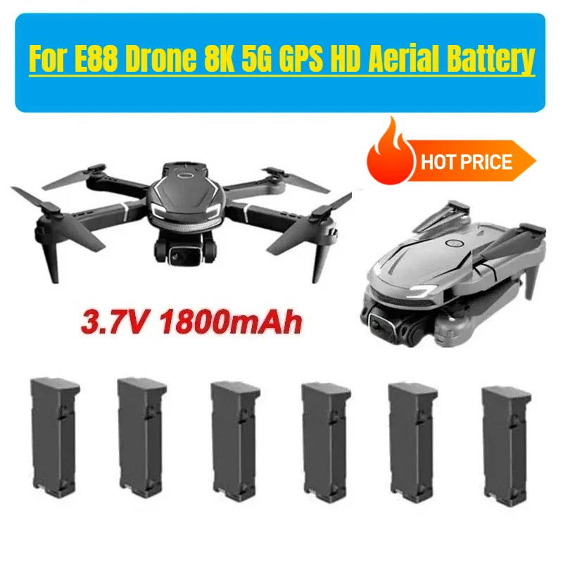 

E88 Drone 8K 5G GPS HD Aerial Battery 3.7V 1800mAh for E88 Spare Battery