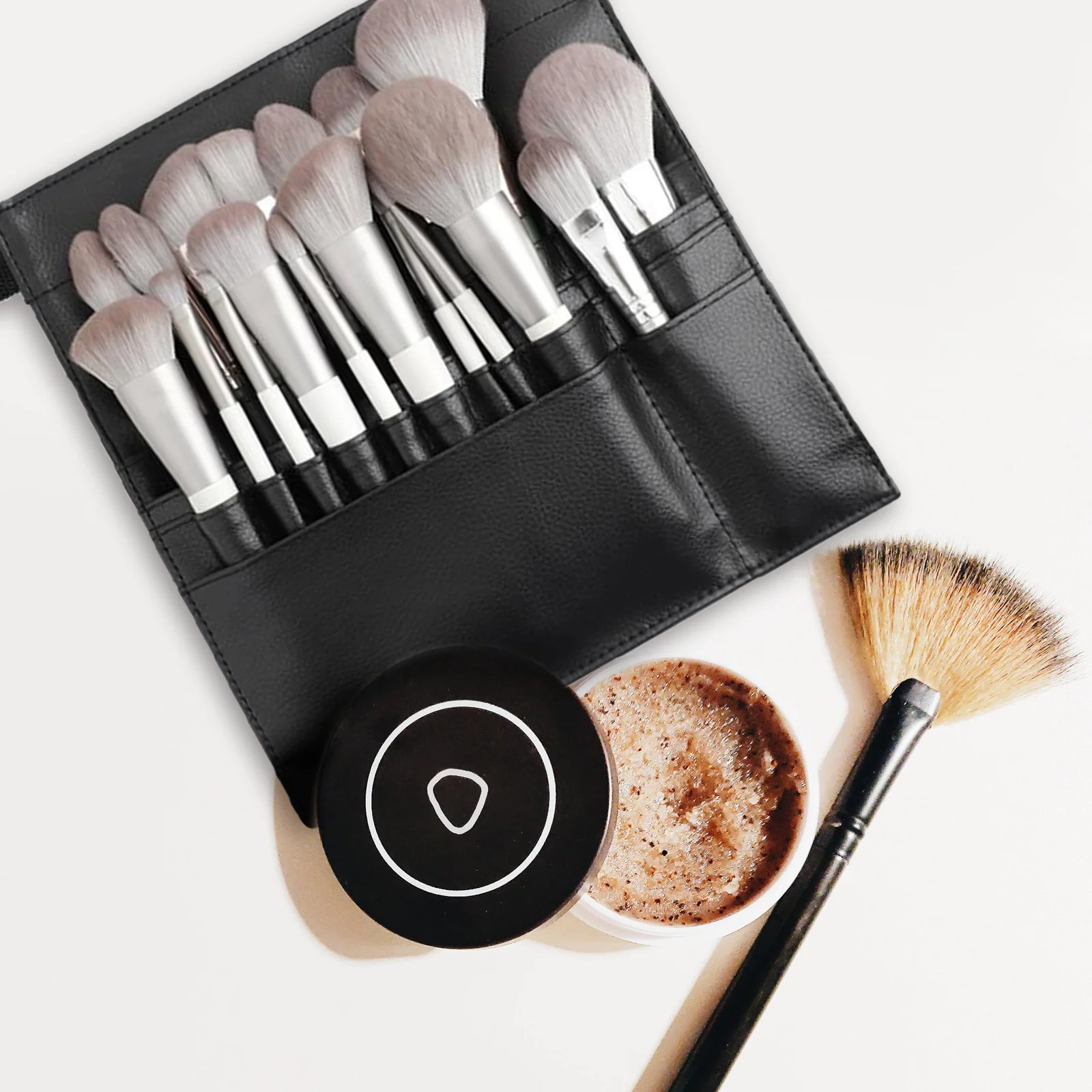 

1pc Simple Makeup Artist Waist Bag Brush Storage Organizer For Professional Makeup Tools Portable Design Black Color