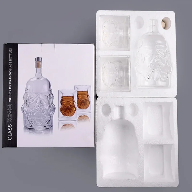 NONE 750 ml Kreative Storm Trooper Helm Whisky Dekanter Wodka Wein Glas Tasse Männer Geschenk Bar Party Wein Gläser Zubehör 5
