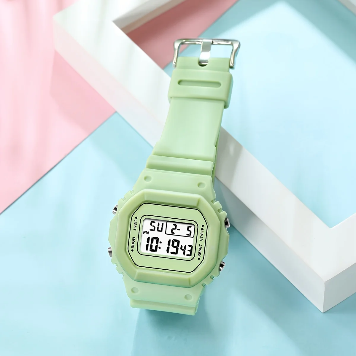 Women's Waterproof Multifunctional Digital Sports Watch Fashion Square Design Simple Electronic