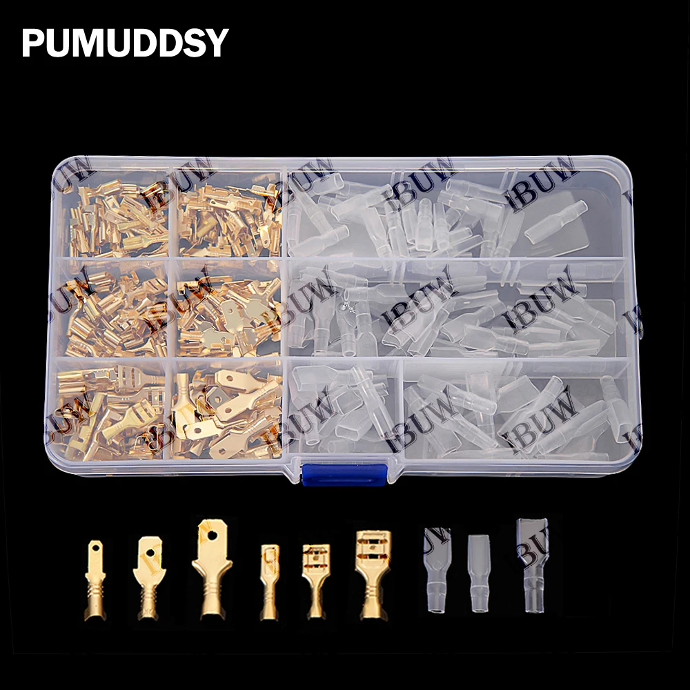 270PCS/box 2.8mm 4.8mm 6.3mm Crimp Terminals Insulated Seal Electrical Wire Connectors Crimp Terminal Connector Assortment Kit