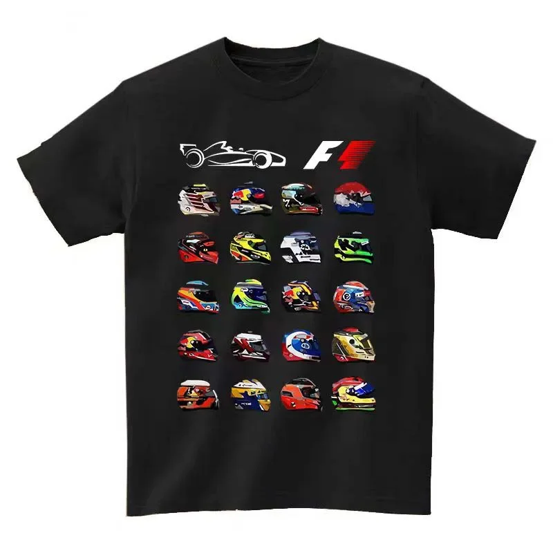 F1 Racing car Printed Men's T-Shirt Cotton Casual O-Neck Short Sleeve Women‘s Streetwear Tee Oversize F1 Car Tops ﻿