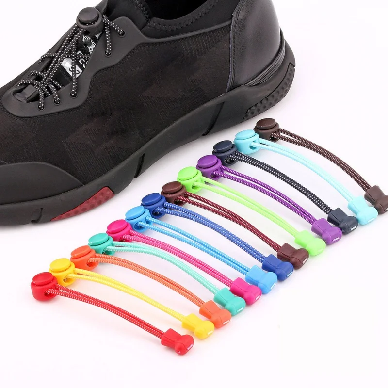 

1 Pair Stretching Lock Shoelaces Solid Color Locking Shoe Laces Elastic Sneaker Shoelaces Shoestrings Shoelaces Accessories