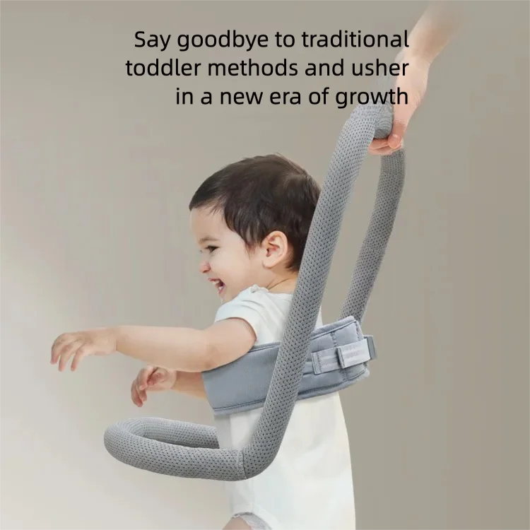 Toddler Walking Harness, Foldable Handheld Baby Learning Walker Aid, Breathable 3D Mesh Anti-fall Waist Support Belt for 9-24 Mo